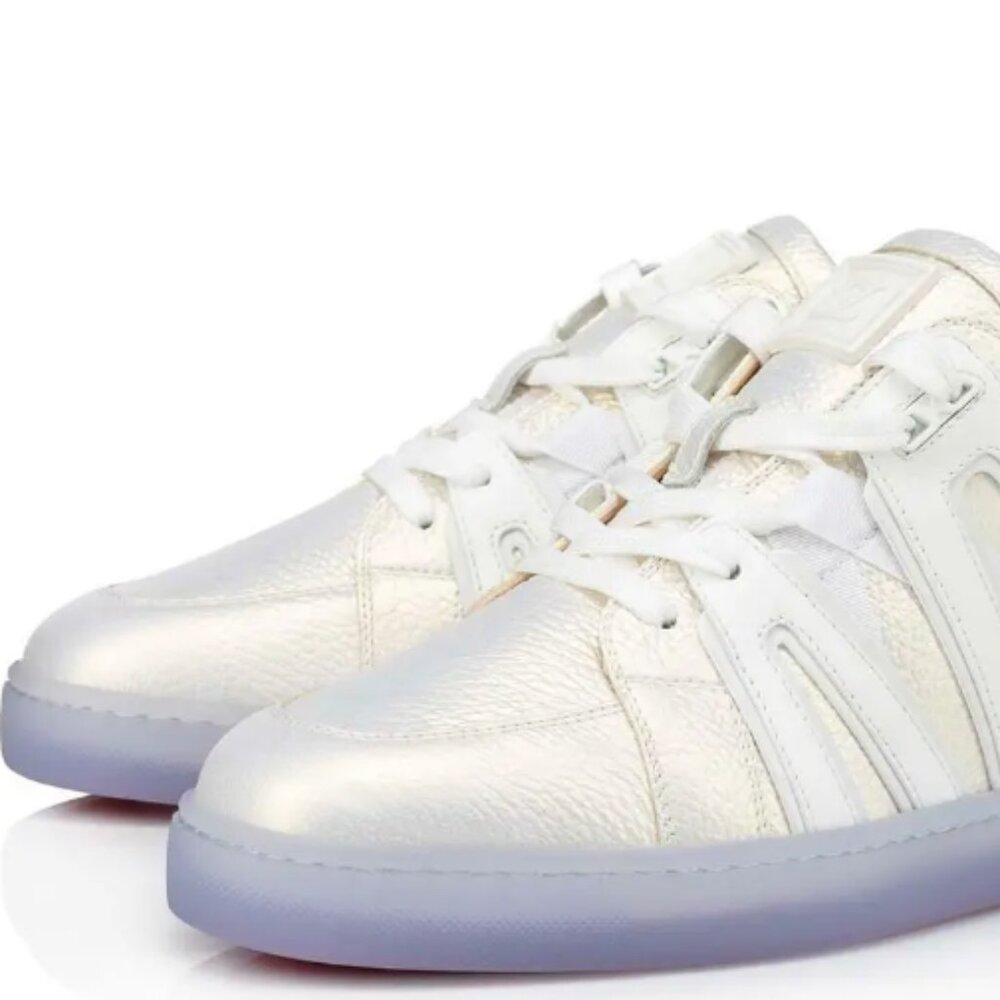 Christian Louboutin Mens Vida Viva Flat Champagne Pearl Low Top Sneaker